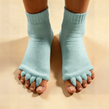Chaussettes d'alignement Pedi-Sense bleu clair aux pieds