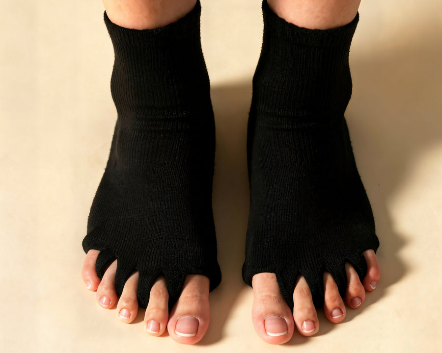 Chaussettes d'alignement Pedi-Sense noires aux pieds
